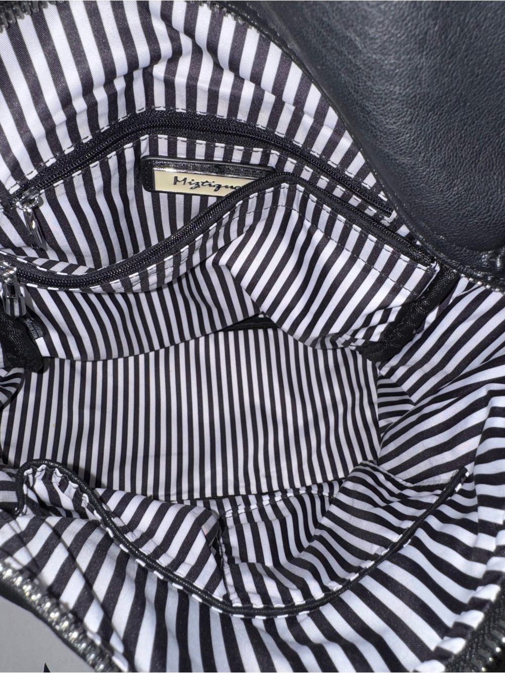 Miztique Black Leather Backpack with Silver Hardware - Picture 4 of 4